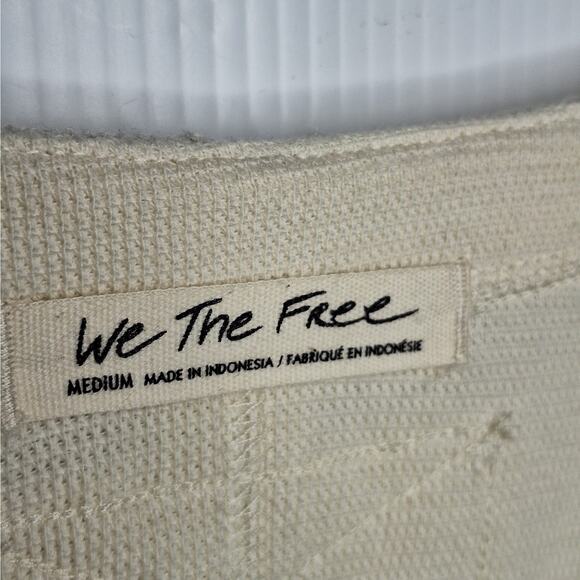 Free People We The Free All Nighter Thermal Top Medium Cream Crop Long Sleeve - Picture 5 of 9